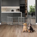 Alopet Dog Gate with Support Leg Pet Gate Fence 284 x 60.5 x 2cm Grey