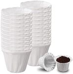 Disposable Paper Coffee Filters for Keurig Reusable K Cup, Keurig K Cup Paper Filters, Fit Most Keurig Single Serve Filter Brands Coffee Pods (White-100Pcs)