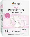 Orange Naturals - Kids Probiotics, 30 Chewables Tablets - Helps to Reduce Cold and Flu-Like Symptoms, Such as Fever, Runny Nose, and Cough - Helps to Support the Immune System