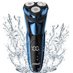 CITHOT Electric Razor Men 3D Rechargeable Rotary Beard Shaver Trimmer with Pop-up Trimmer, LCD Display, Travel Lock and Washing Reminder, Wet Dry IPX7 Waterproof Battery Razor