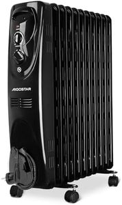 Aigostar Radiador de Aceite de 11 Elementos, 2300 Watios, Silencioso, Calentamiento rápido, 3 Ajustes de Potencia y Control Termostático de Temperatura, Recomendado para estancias de 24 m2, Tummie