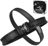 WarBull Tactical Battle Molle Belt, 2'' Quick Release Gun Belt w/Secure Locking & 1.57'' EDC Inner Belt, Heavy Duty Combat Outer Belt, Duty Belt for Law Enforcement, Security, Shooter -Black M