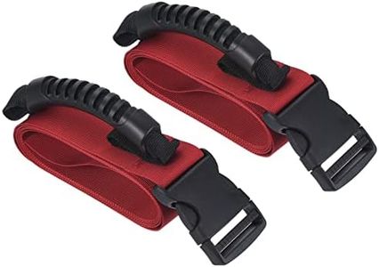 PATIKIL Carrying Strap with Handle, 2 Pack Adjustable Nylon Belt for Moving Lifting Boxes Grocery Luggage, Red