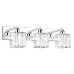 Aipsun Bathroom Vanity Light Fixtures Crystal Bathroom Lighting Fixtures Chrome Vanity Light for Bathroom (Exclude Bulb)