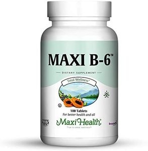 Maxi Health B-6 - Vitamin B6-100 mg Cardiovascular Health - 100 Tablets - Kosher (100 Count, Pack of 2)