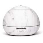 Hathaspace Marble Essential Oil Aroma Diffuser, 300ml Aromatherapy Fragrance Diffuser & Ultrasonic Cool Mist Room Humidifier, 16 Hour Capacity, BPA-Free, 7-Color Optional Ambient Light (White)