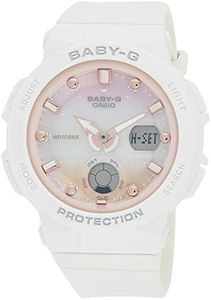 CASIO Women's Baby-G Duo Quartz Analog Digital Watch, Pink Dial, White Band