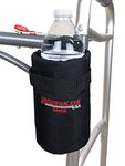 Bushwhacker Insulated Drink Holder Attaches with Straps - Great for Walker Wheelchair Scooter Stroller Crutch Rollator Bicycle Bike Cup Attachment Mount Can Water Bottle Arm