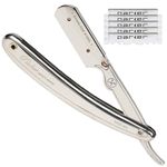 PARKER Safety Razor Mens Sr1 Stainless Steel Straight Edge Razor With 5 Platinum Blades