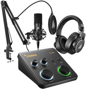 MAONO USB XLR Condenser Microphone Set: PC Computer Podcast Cardioid Metal Mic Kit with Software for Recording, Studio, Singing, YouTube (PS22 Lite+A04 Gen2+MH700)