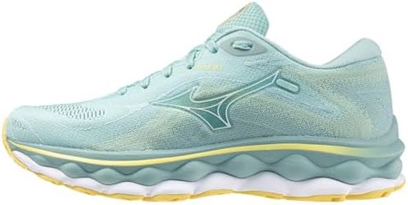 Mizuno Women's Wave Sky 7 Running Shoe, Eggshell Blue/White, 10