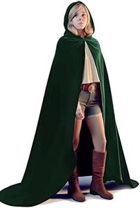 JEGERMIG Unisex Full Length Cloak Halloween Character Witch Cape Fancy Cosplay Cloak Costume Green