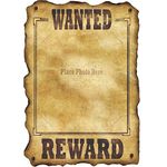 Beistle 54330 Personalize Western Wanted Sign, Letter Print, Multicolored, 17" x 12"