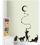 DECOR Kafe Home Decor Decal Style Cats Wall Sticker, Wall Sticker for Bedroom, Wall Art, Wall Poster (PVC Vinyl, 104 X 137 CM)