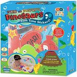 BUDDY & BARNEY Weird & Wonderful Dinosaurs Bath Stickers, Dinosaur Foam Stickers Bath Toy for Children 3+, Pack of 33 Reusable Dino Stickers, Bathtub, Tub, Shower, Boys, Girls, Kids