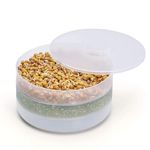 Rylan Sprout Maker with 4 Compartments for Multi Purpose Use - Plastic Grocery Container Sprouted Grains Seeds Dal Channa Chole Ragi Organic Sprouting Jar (500ml,4-Layer)