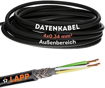 Lapp 1030497 LiYCY - Cable de control blindado (10 m, 4 x 0,34 mm², resistente a los rayos UV, 4 conductores, cable de datos para exteriores, cable de soldadura, cable de conexión, LED, cable de