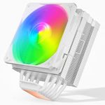 upHere S6C4 CPU Air Cooler LGA 1700 Ready 6 Heat Pipes 120mm PWM Processor Cooler with 5V ARGB SYNC Auto RGB for Intel LGA 1700/1200/115X AMD (not Support AM4),White