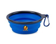 Foodie Puppies (Foldable Silicone Pet Bowl) Collapsible - 350ml | Foldable Travel Water Bowl with Carabiner Clip for Traveling, Hiking, Walking, Camping I Non-Toxic & 100% Safe (Color May Vary)