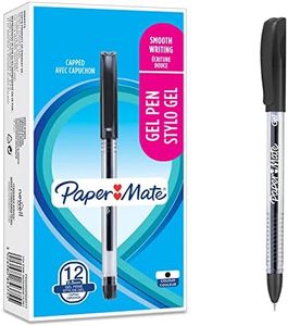 PAPER MATE stylos à encre gel | pointe ultrafine (0,5 mm) | noir | 12 unités