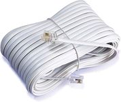 iMBAPrice® 50 Feet Long Telephone Extension Cord Phone Cable Line Wire - White