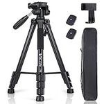 Victiv 72inch Tripod for Camera, Lightweight Aluminum Tripod for Travel, Phone Tripod with 3-way Swivel Head for 360 Degree Panoramic Shooting for DSLR YouTube Living Vlog -Black