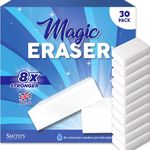 Magic Erasers for Cleaning by Smith’s | 30 Pack | Trusted by Professional Cleaners | Serving UK Homes for Over 10+ Years | 8X Stronger Than Cellulose | Chemical Free