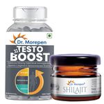 DR. MOREPEN Testo Boost - 60 Tablets & Shilajit Resin - 15 g (Black)