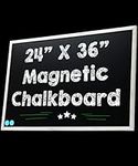 BB-24X36-whitewashed 24 x 36 Magnetic Chalkboard Blackboard - Large Hanging Framed Wall Chalk Board w/Wooden Frame