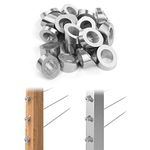 Muzata 20Pack T316 Stainless Steel Cable Railing Kit Angle Beveled Washer 25 30 35 Degrees for Deck Stair Railing System Wood Metal Post CR60