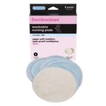 bamboobies Overnight Nursing Washable & Reusable Breastfeeding Pads with Leak-Proof Backing, Pack of 8