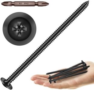 Mywish 50Pcs #10 × 4" Phillips Truss Head Wood Screws, Black Wood Screws 4 Inch, Quick Metal Self Tapping, Zinc Plated Steel, Truss Head Screws