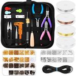 PAXCOO Jewelry Making Supplies Kit, Jewelry Making Kit with Jewelry Making Tools, Jewelry Wires and Jewelry Findings for Jewelry Making, Repair and Beading