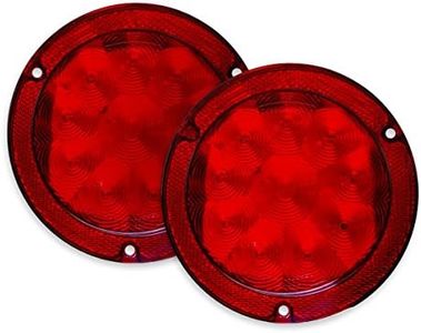 Dream Lighting Caravan Tail Lights 12volt LED Rear Brake Stop Signal Light for RV Trailer Truck Bus Auto Lorry Round Red Light 5.4" IP65 Pack of 2