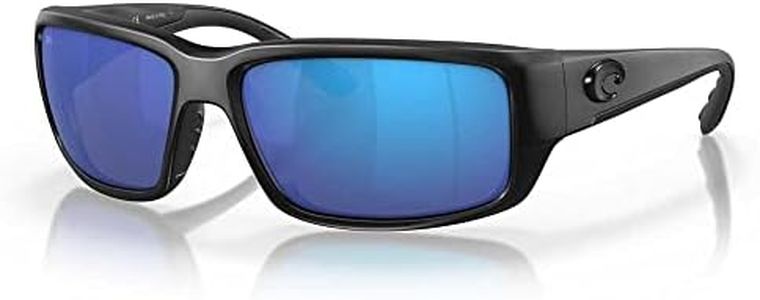 Costa Del Mar Sunglasses for Men - Fantail Mens Polarized Sunglasses, UV Protection for Fishing, Boating & Beach - Blackout/Blue Mirror 580G - Size 59