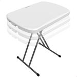 Lifetime 80251 Height Adjustable Folding Personal Table, 26 Inch, White Granite