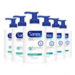 Sanex Expert Skin Health Moisturising Liquid Hand Wash 250ml x 6, Sensitive hand wash, SLS free hand wash, locks in natural moisture, hand wash to protect microbiome, prebiotic and postbiotic complex