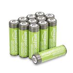 Amazon Basics AA High-Capacity Rechargeable Batteries 2400mAh, 12 Pack, Pre-charged, NiMh