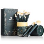 Professional Makeup Brush Set,Eigshow Makeup Brushes Perfect for Foundation Face Powder Blending Blush Bronzer Eyeliner Eye Shadow Brows with Case (Shaded Spruce)