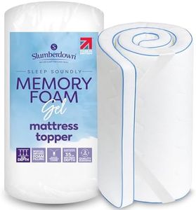 Slumberdown Gel Memory Foam Mattress Topper Kingsize Bed - 5cm Pressure-Relief Pad for a Cool, Supportive & Comfortable Sleep | UK-Made, CertiPUR-Certified & Washable (150x200cm)