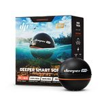 Deeper Pro+ Smart Sonar Castable and Portable WiFi Fish Finder with GPS for Kayaks and Boats on Shore Ice Fishing Fish Finder, Black, 2.55"