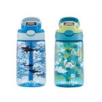 Contigo 2126437 AUTOSPOUT Water Bottle, 14 oz, Dinos & Sharks