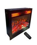 RVA 21 inches Fireplace (21X20X7 inches) with Remote & Night Lamp ,1600W, Matt Black