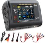 LiPo Charger Dul RC Car Battery Charger Touch Screen AC 200W DC 400W 12A Balance Battery Charger Discharger for LiPo/Life/NiCd NiMH/LiHV/PB Battery(Battery Charger Adapter for LiPo 1S to 6S)