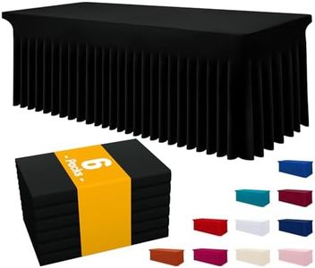 Smiry Spandex Tablecloth 6 Pack, Elastic Fitted Stretch Tablecloth for 6FT Rectangle Tables, Waterproof Washable Table Cover Skirt for Wedding, Banquet & Parties (Black, 72Lx30Wx30H Inch)