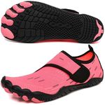 ziitop Barefoot Water Shoes Womens Mens Swim Beach Pool Sea Wet Aqua Shoes Quick Drying Lightweight Comfortable Breathable for Water Aerobics Trainers Unisex Sport Diving Shoes Pink