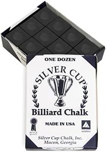 Silver Cup Pool / Billiard Table Cue Chalk Black 1 Dozen