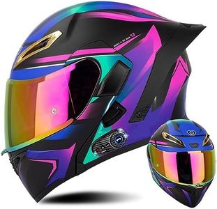 Bluetooth Motorcycle Modular Helmets, DOT Approved Helmet Bluetooth Modular Motorcycle Helmet, Flip up Motor Helmets Helmets with Double Visor Anti-Fog Men Women Ventilation 55~64cm