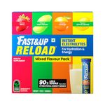 Fast&Up Reload (20 Liters) - (Berry, Aam Panna, Orange, Lime & Lemon)- Low Sugar energy drink for Instant Hydration - Effervescent Tablets with all 5 Essential Electrolytes + Added Vitamins.