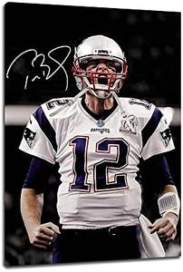 Sports Star Tom Brady Poster Canvas Print Poster Wall Art Home Office Decor Sports Landscape Gift (C,16x24 inch Unframed)